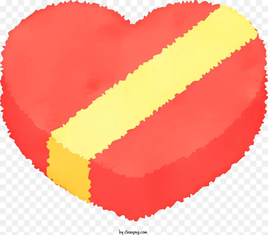 Corazón Rojo，Tira Amarilla PNG