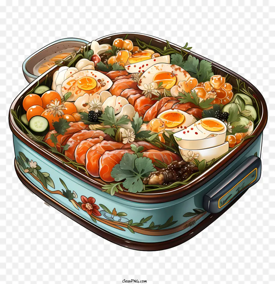 Caja Bento，Receta PNG