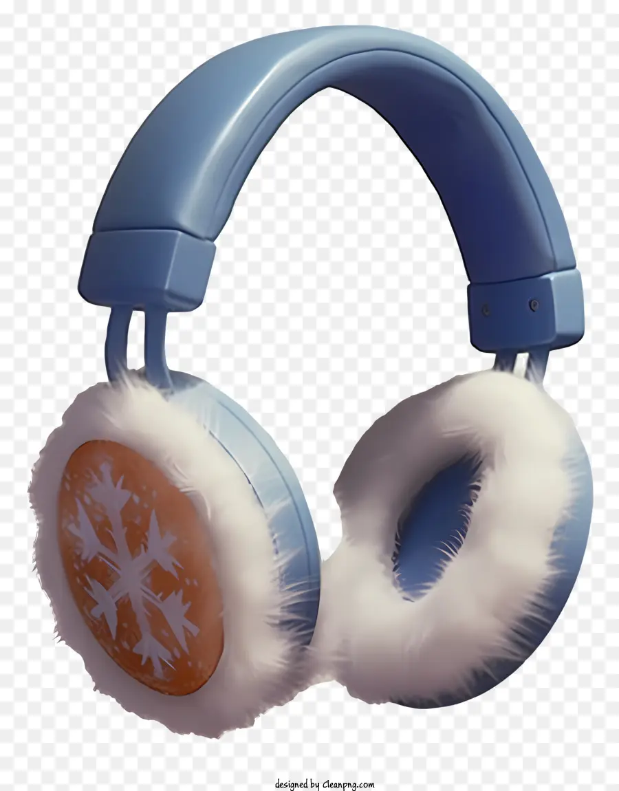 Orejera Caliente，Auriculares Azules Y Marrones PNG