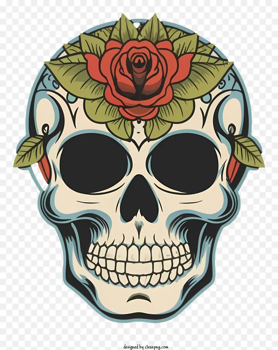 Dibujos Animados，Calavera Decorada PNG