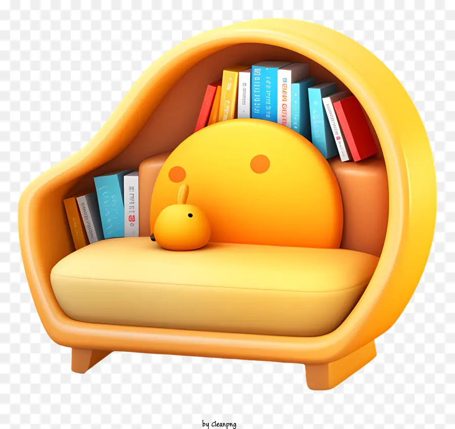 Nook Libro，Sofá Amarillo PNG