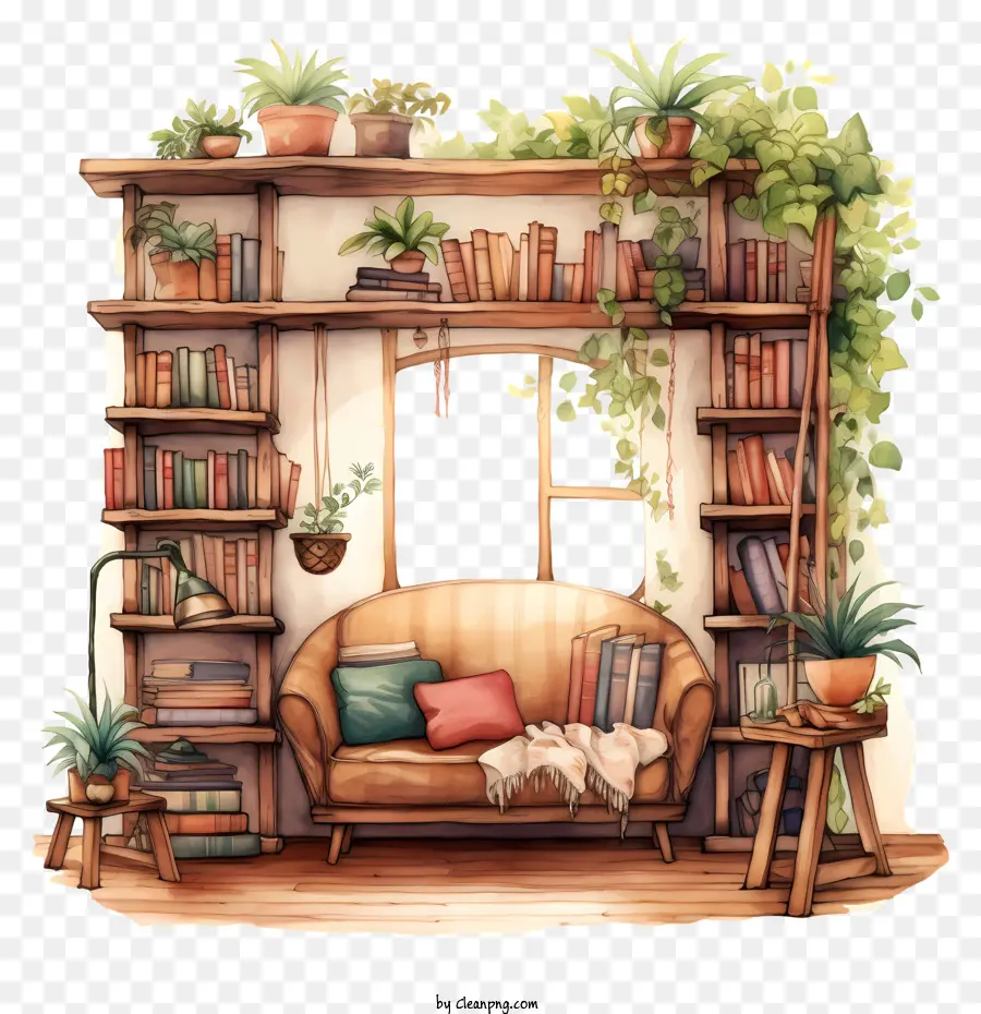 Nook Libro，La Biblioteca De La Casa PNG