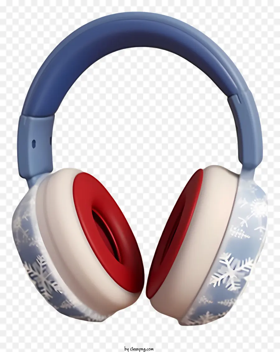 Orificio De Navidad Plano，Auriculares Con Copos De Nieve PNG