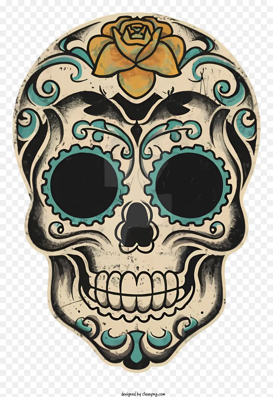 La Historieta，Skull And Rose Tattoo PNG