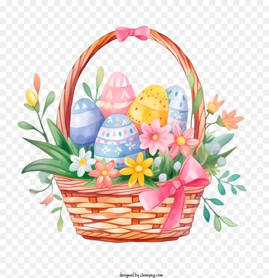 Canasta De Pascua，Huevos De Pascua PNG