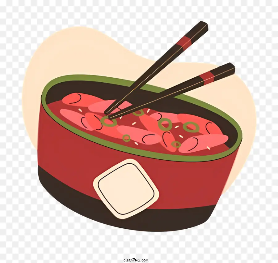 De Comida Coreana，Recipiente De Plástico Rojo PNG