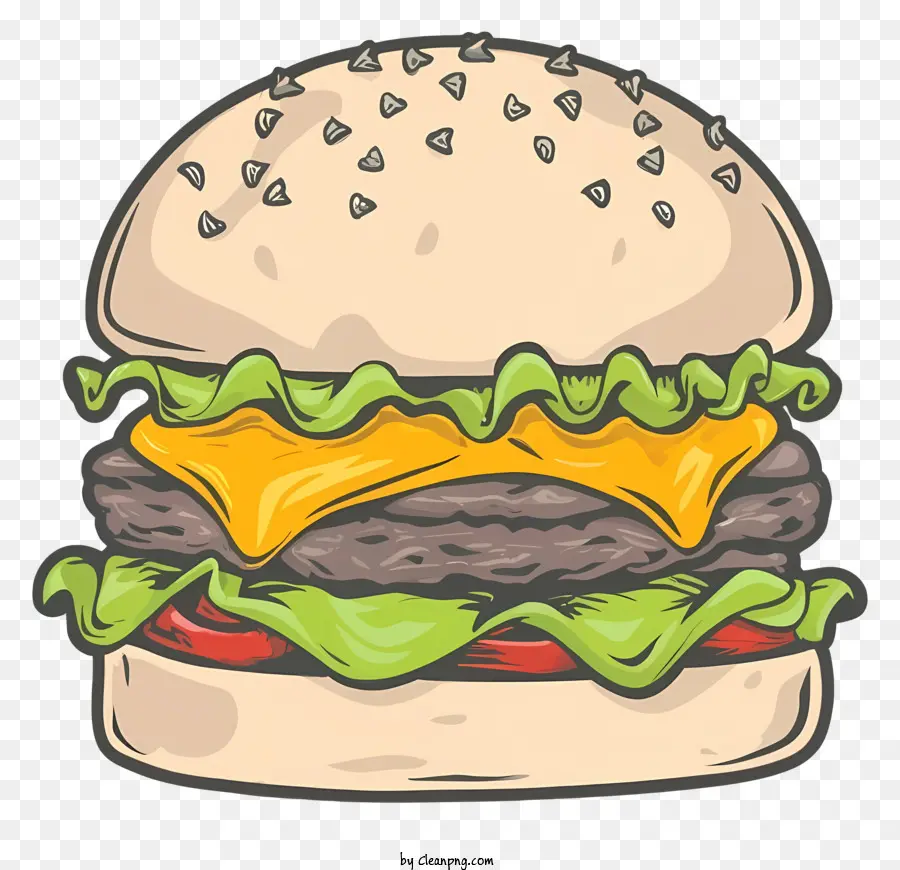 Dibujos Animados，Hamburguesa Negra PNG