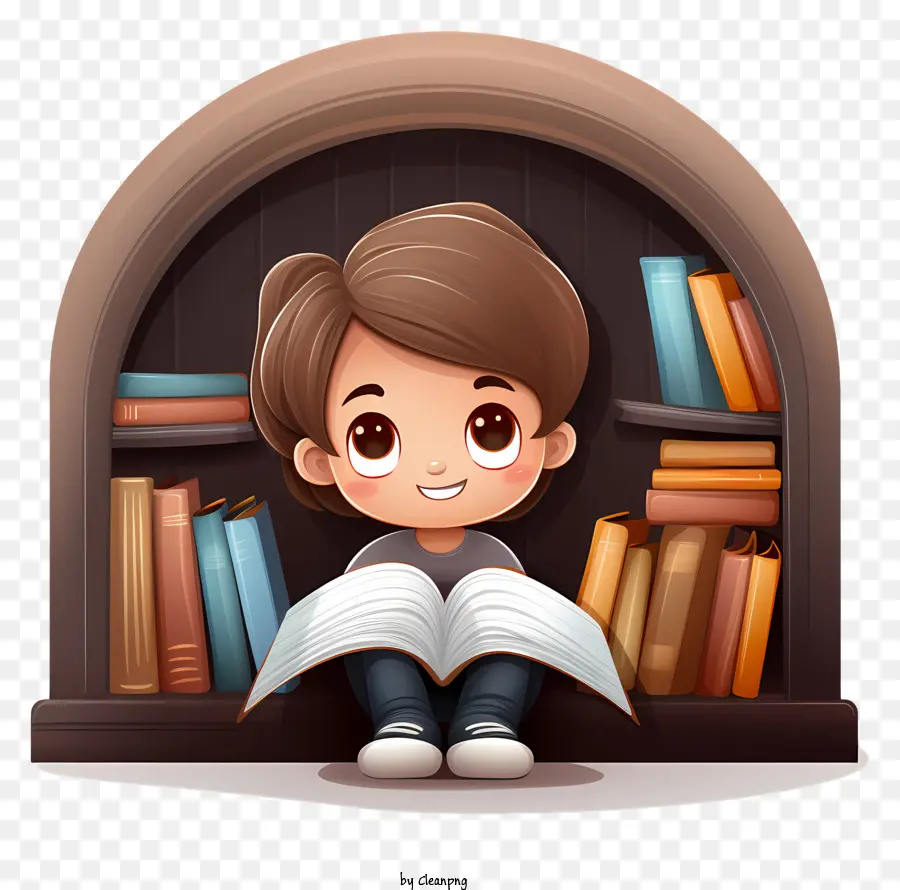 Nook Libro，Niño Leyendo PNG