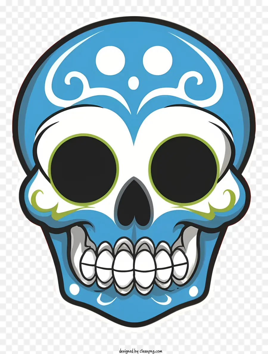 Dibujos Animados，Calavera Azul PNG