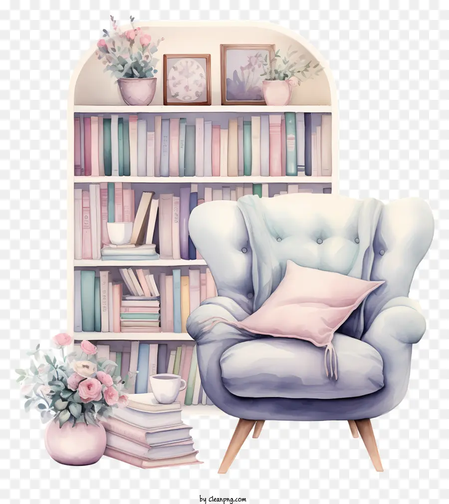 Nook Libro，Silla Azul PNG