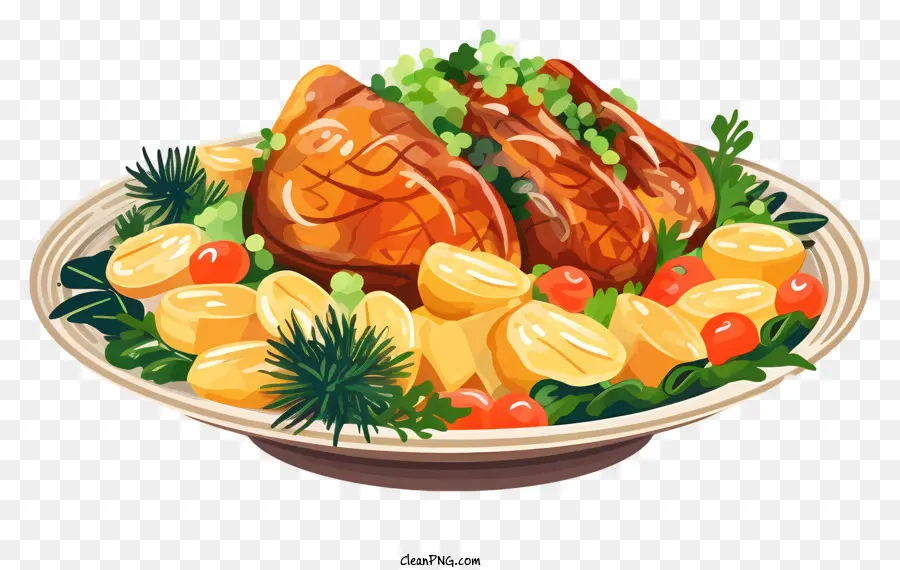 Plato De Navidad，Comida Chapada PNG