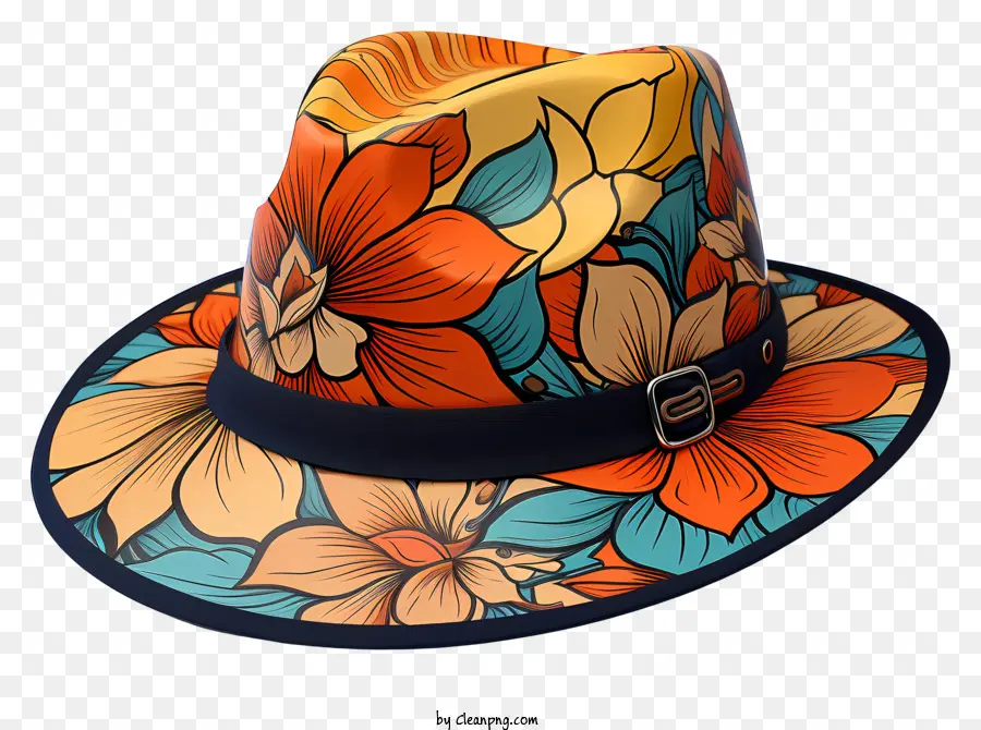 Sombrero，Sombrero De Estampado Floral PNG