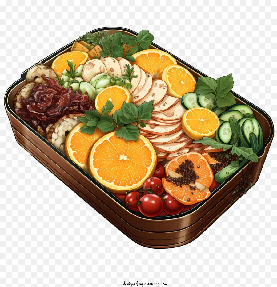 Caja Bento，Bandeja De Frutas Y Verduras PNG