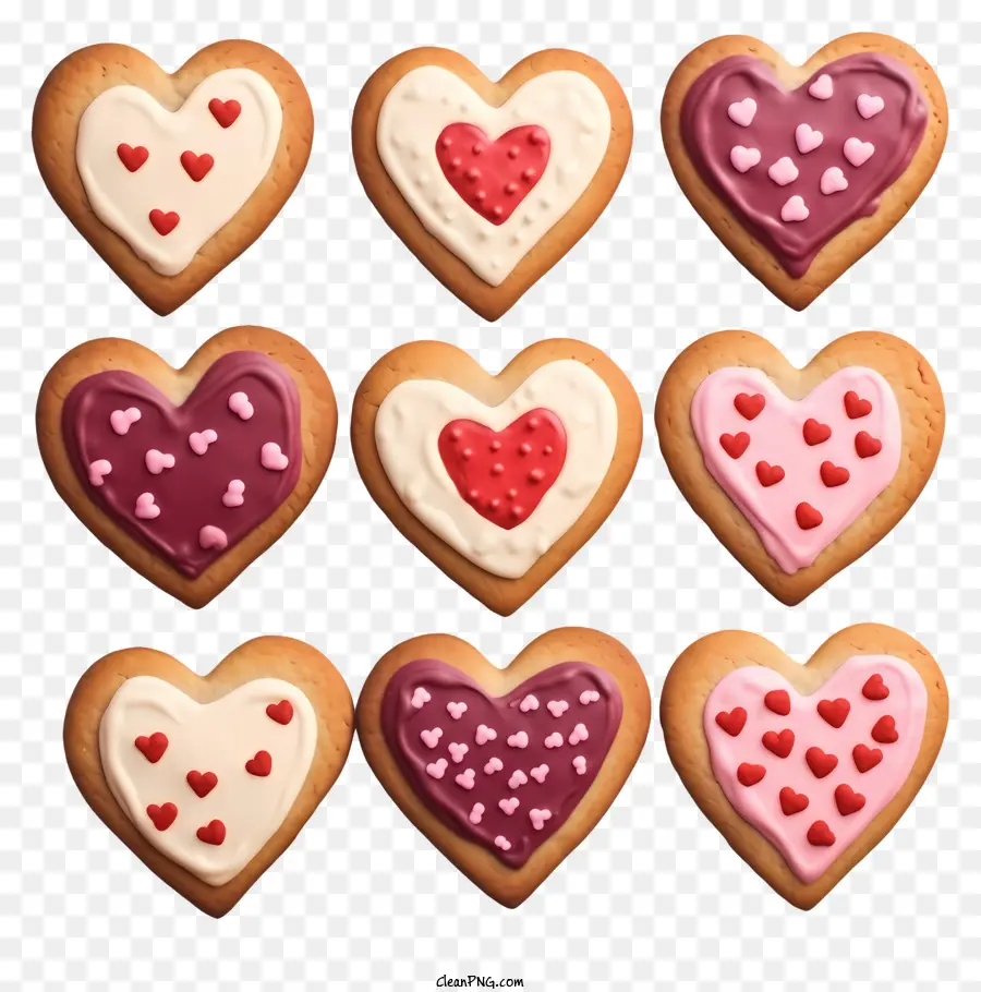 Ilustración De Vector Plano Minimalizado，Galletas De San Valentín PNG