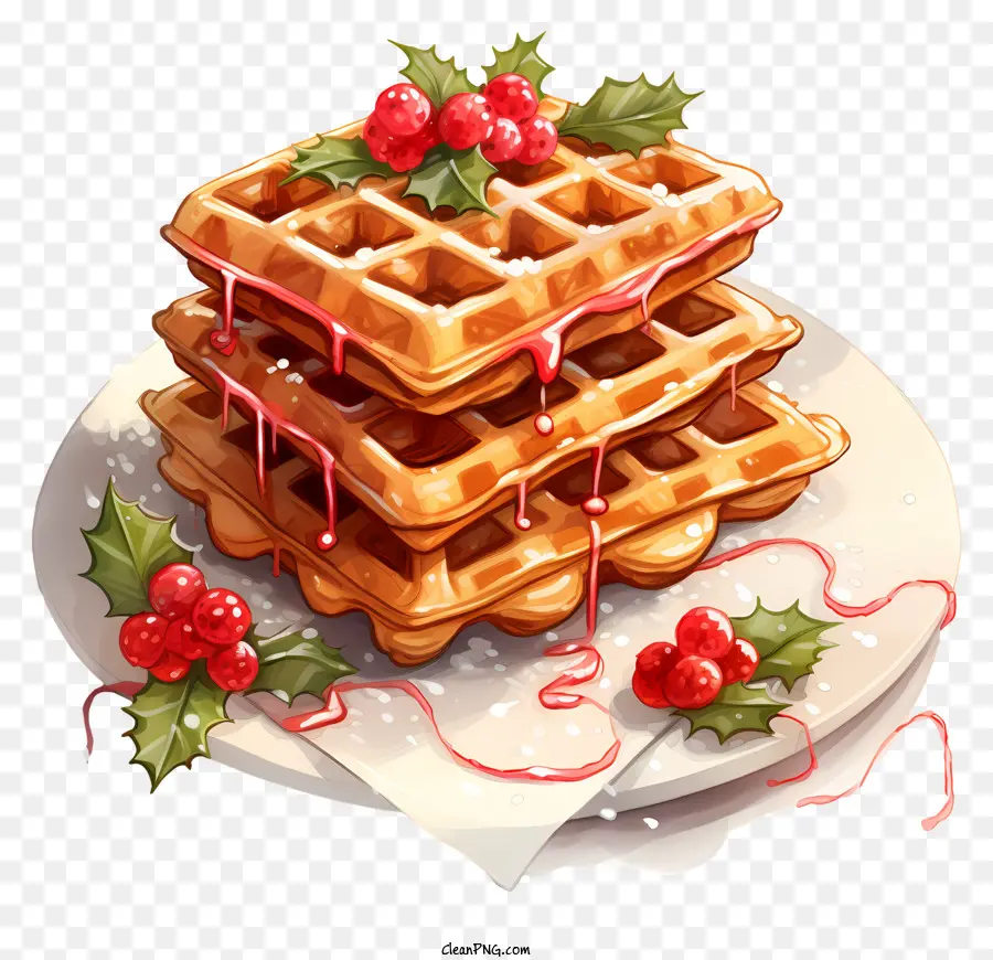 Waffles，La Navidad PNG
