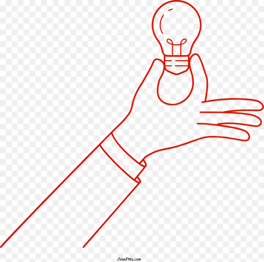 Bombilla De Luz，De La Mano PNG