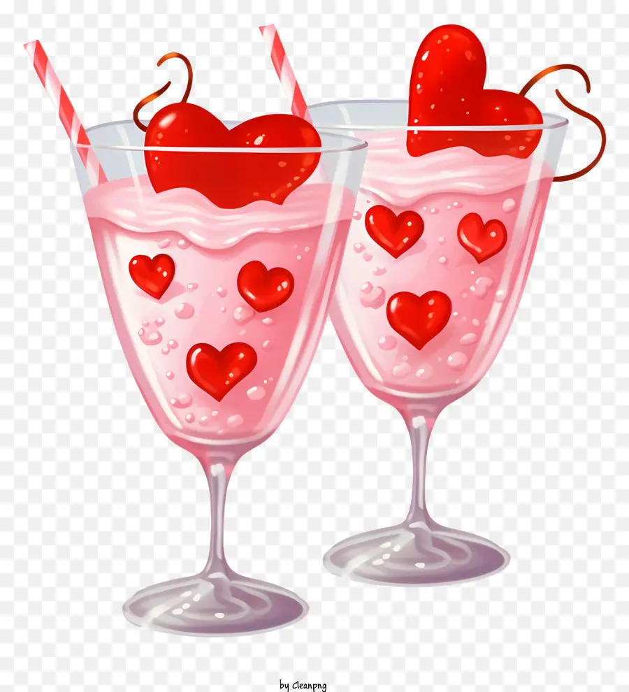 Cóctel Realista Del Día De San Valentín，Bebida Rosa PNG