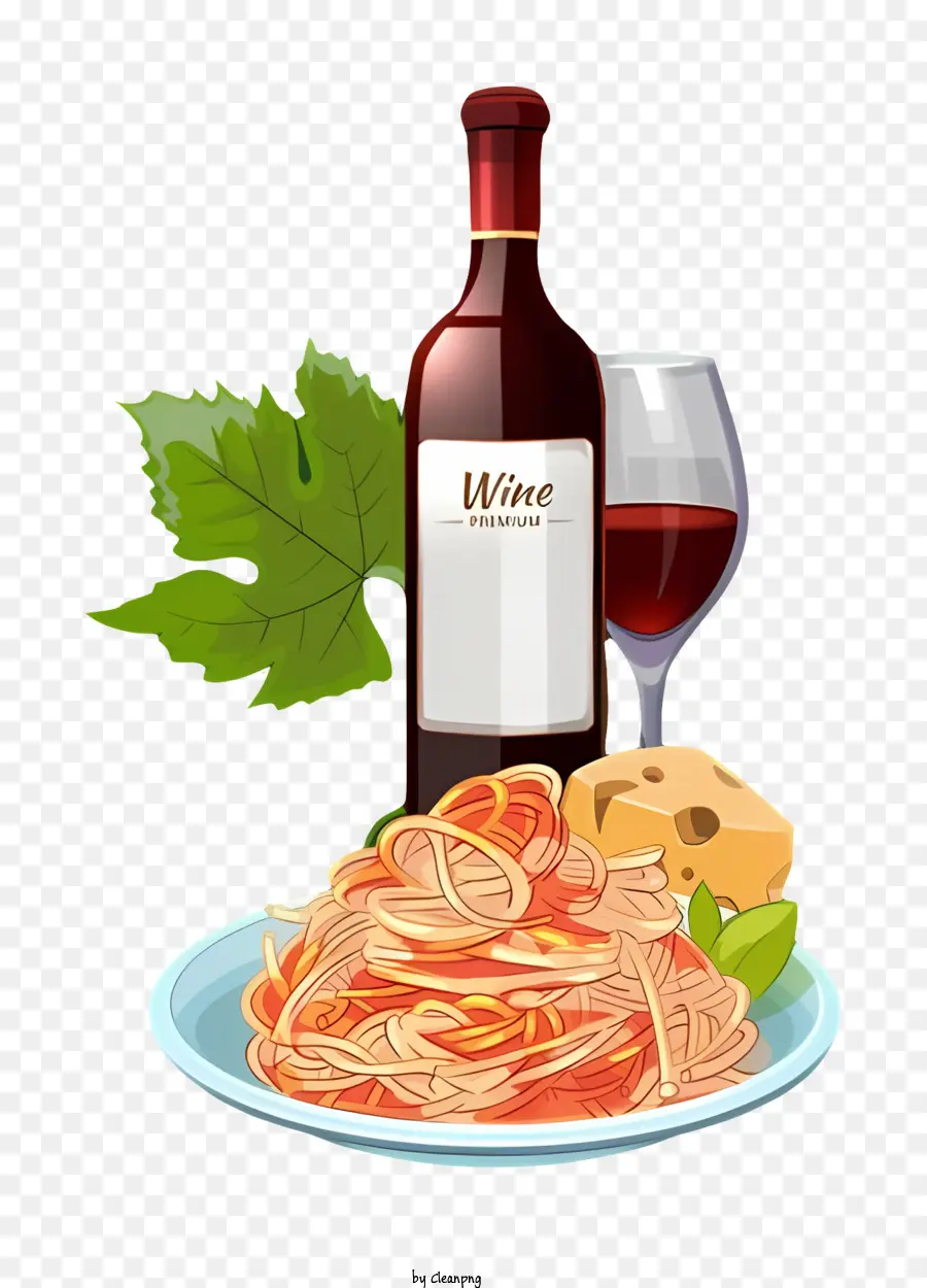 Alimento，Vino Y Espaguetis PNG