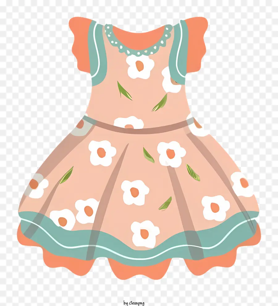 Dibujos Animados，Vestido De Flores PNG