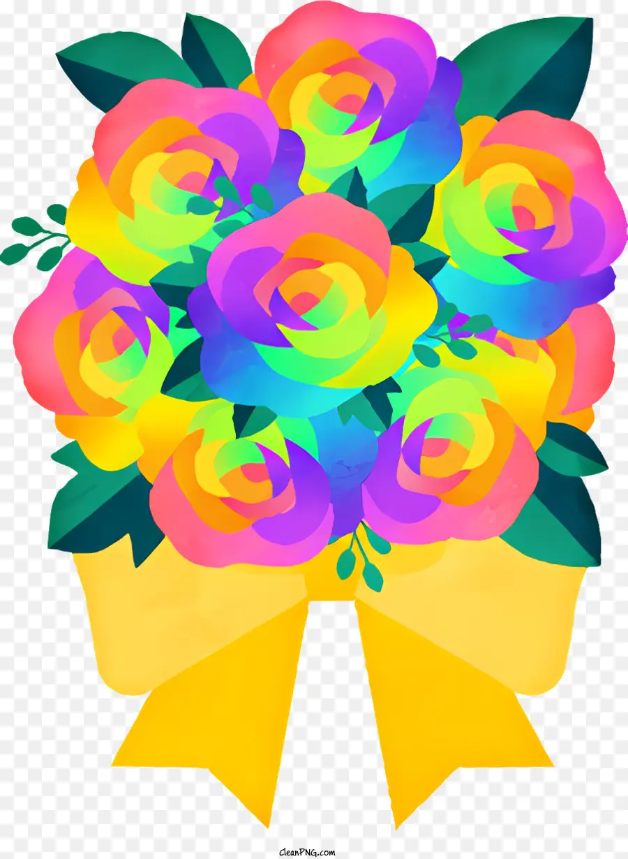 Arco Iris Rosas，Ramo PNG