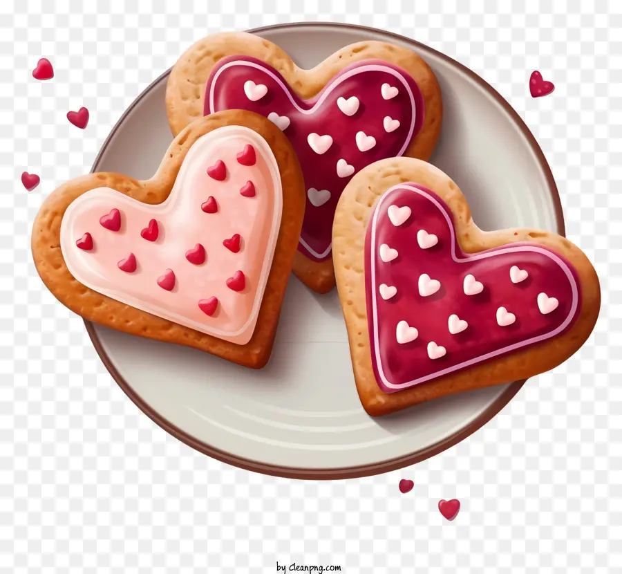 Ilustración De Vector Plano Minimalizado，Galletas De San Valentín PNG