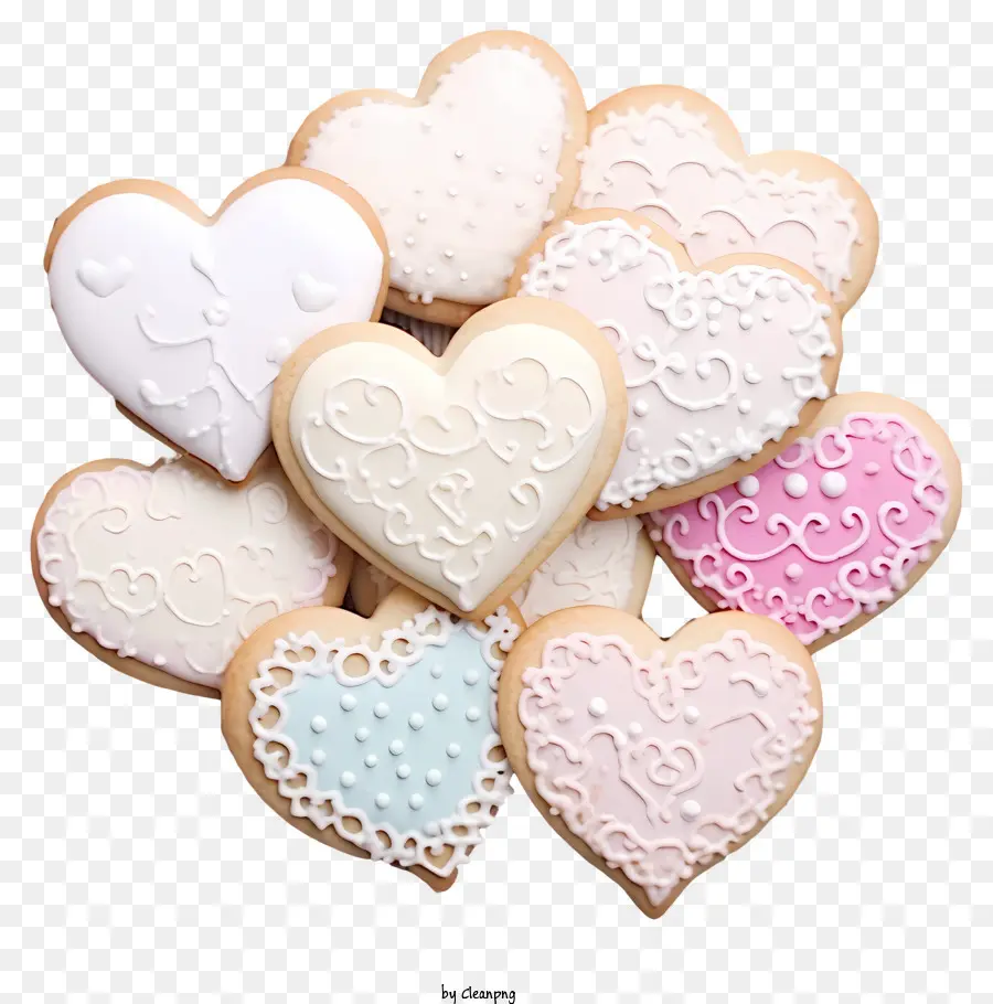 Galletas De San Valentín Del Pastel，Galletas En Forma De Corazón PNG