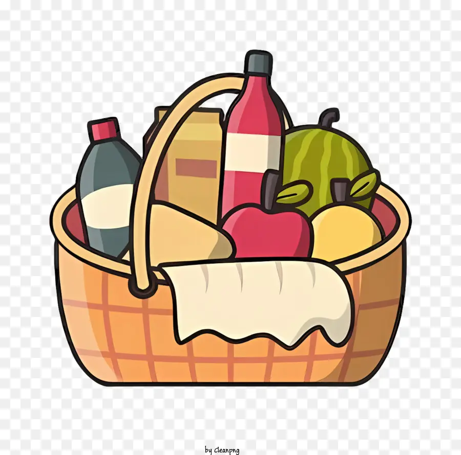 La Comida，Canasta Tejida PNG