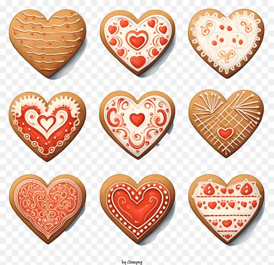 Sketch Valentines Cookies，Galletas En Forma De Corazón PNG