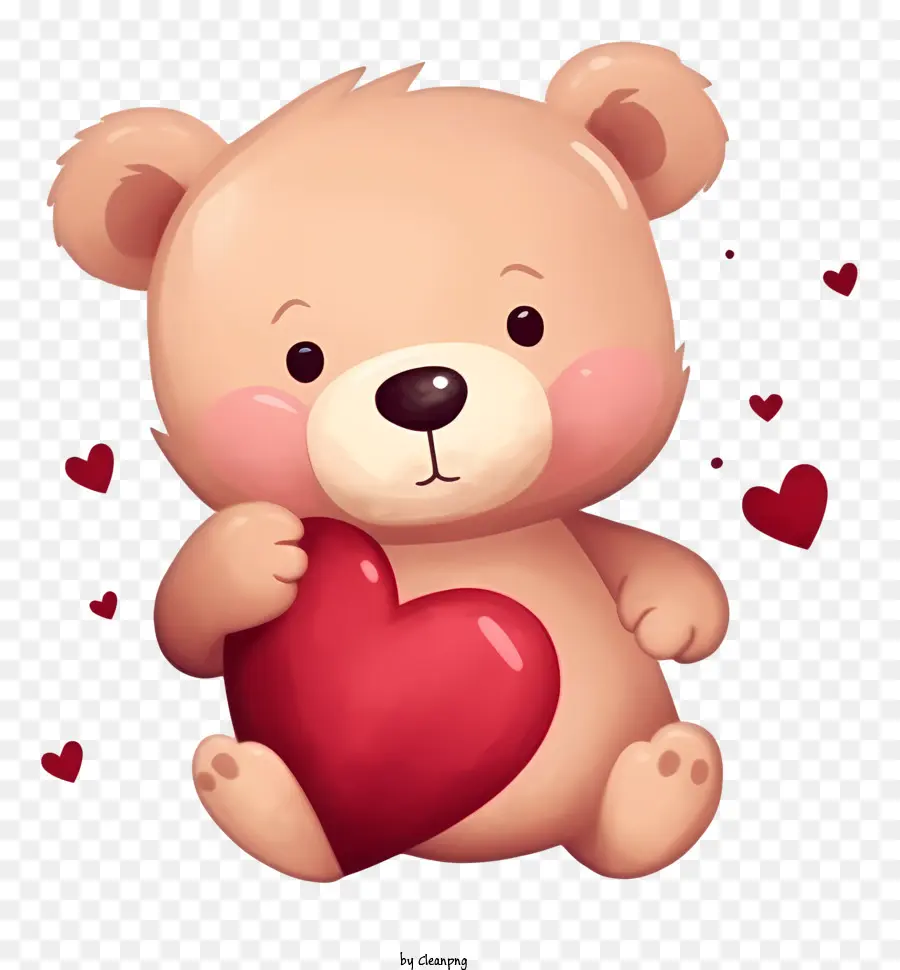 Ilustración De Vector Plano Minimalizado，Oso De Peluche De San Valentín PNG