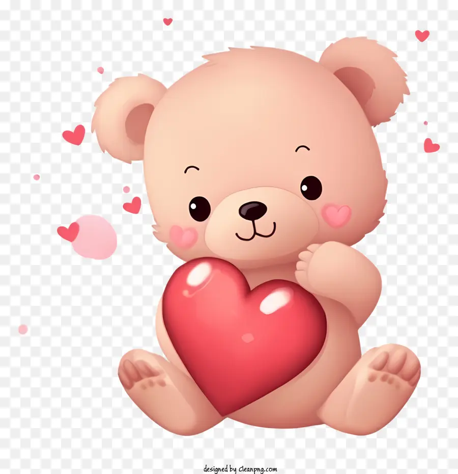 Ilustración De Vector Plano Minimalizado，Oso De Peluche De San Valentín PNG