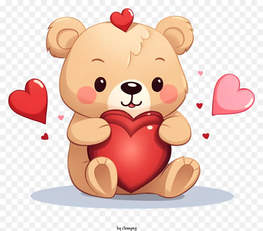 Ilustración De Vector Plano Minimalizado，Oso De Peluche De San Valentín PNG