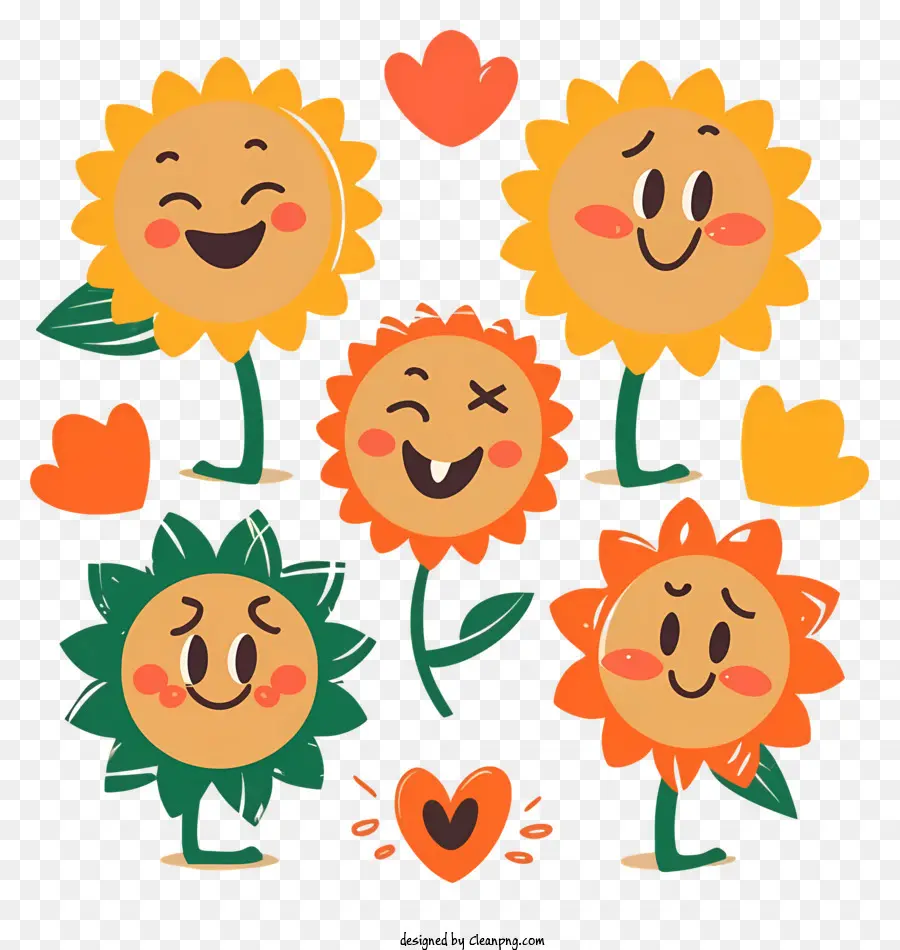 Dibujos Animados，Girasoles PNG