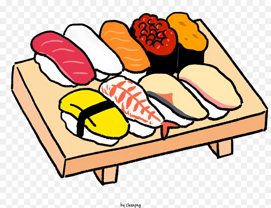 Sushi，Plato De Madera PNG