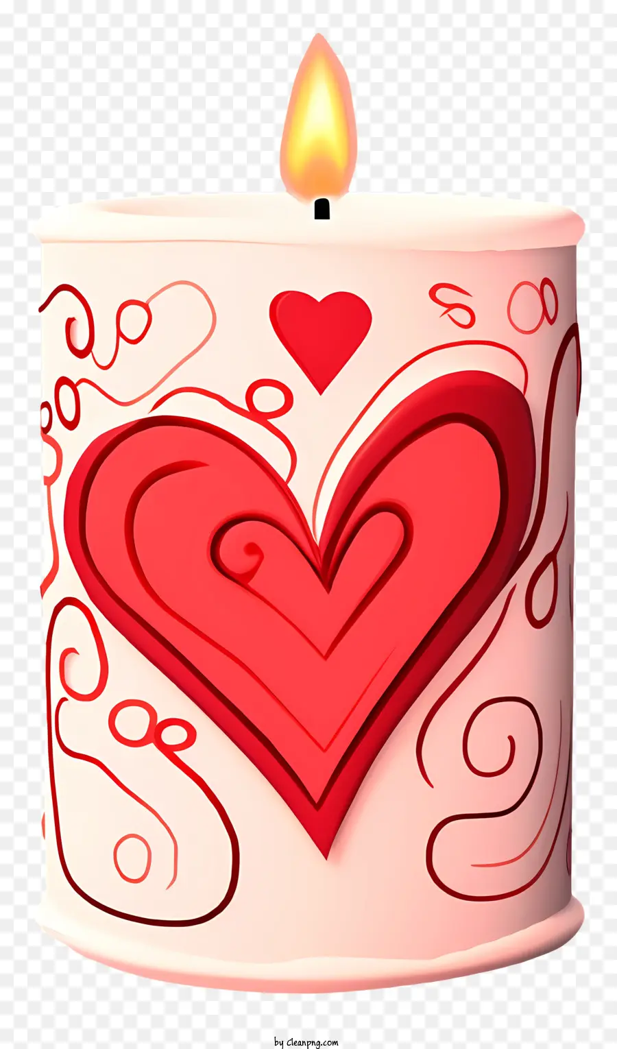 Vela Del Día De San Valentín，Corazón Rojo PNG