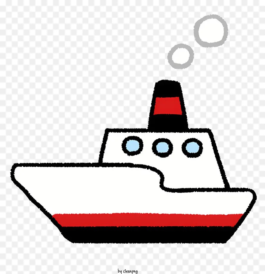 Barco De Crucero，Crucero Blanco Y Rojo PNG