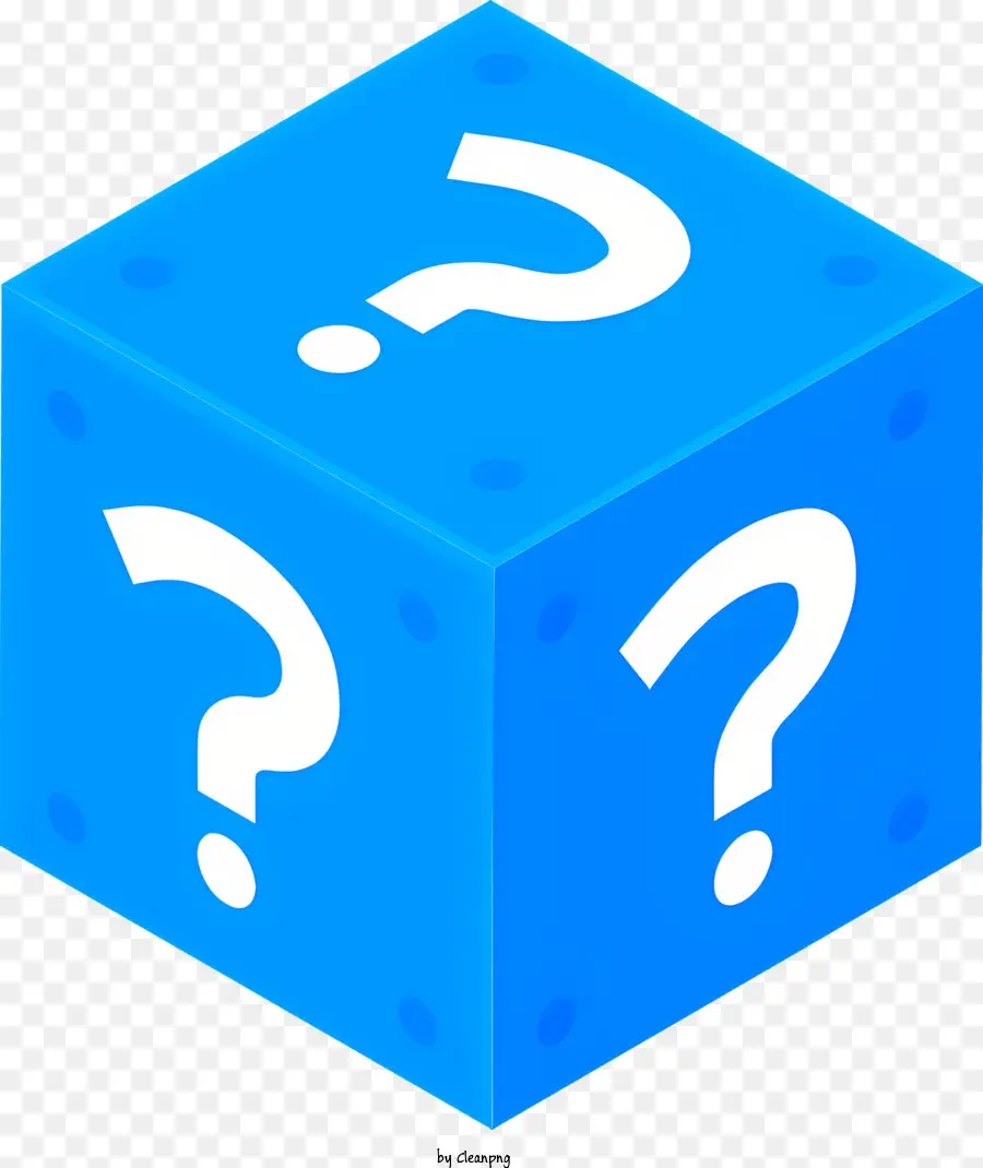 Cubo Azul，Signo De Interrogación PNG