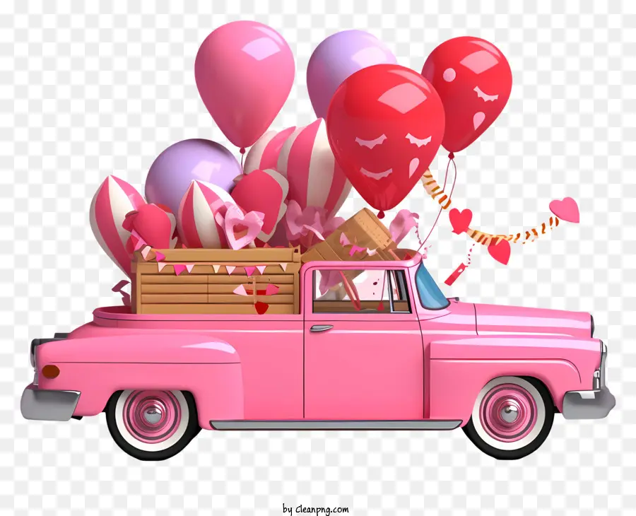 Vehículo De San Valentín，Rosa Coche PNG