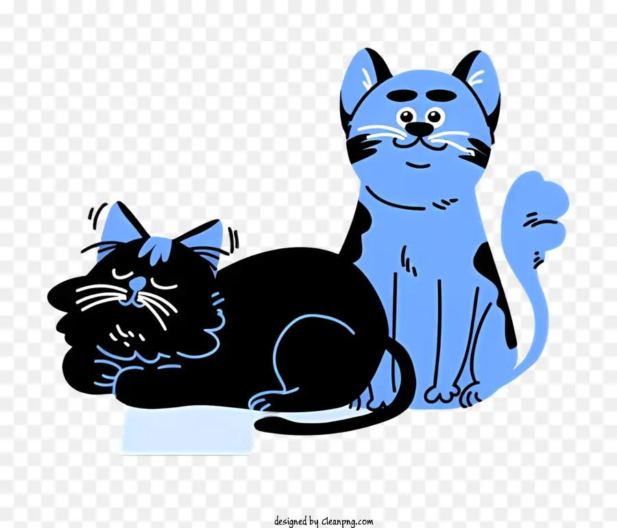 Gato，Gato Negro Y Azul PNG