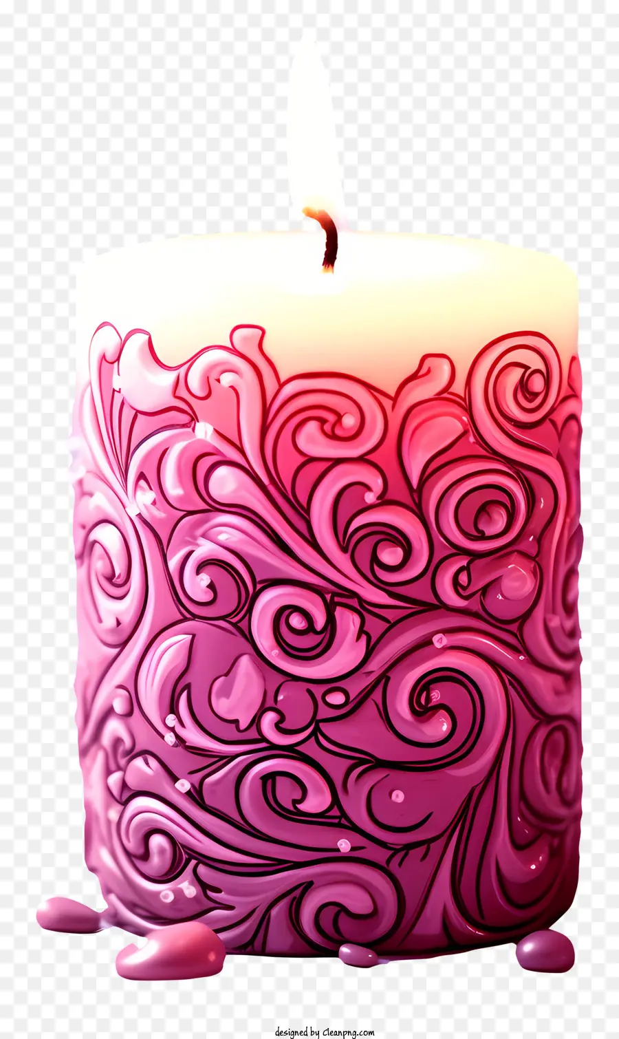 Doodle Valentines Day Vela，Vela Rosa PNG