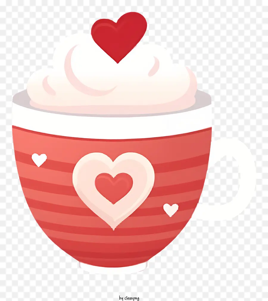 Ilustración De Vector Plano Minimalizado，Café Del Día De San Valentín PNG