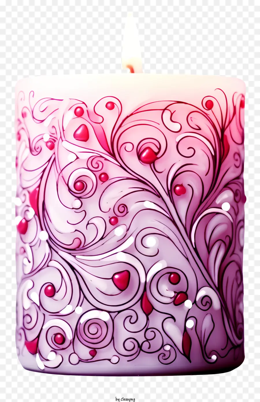 Doodle Valentines Day Vela，Vela Rosa PNG