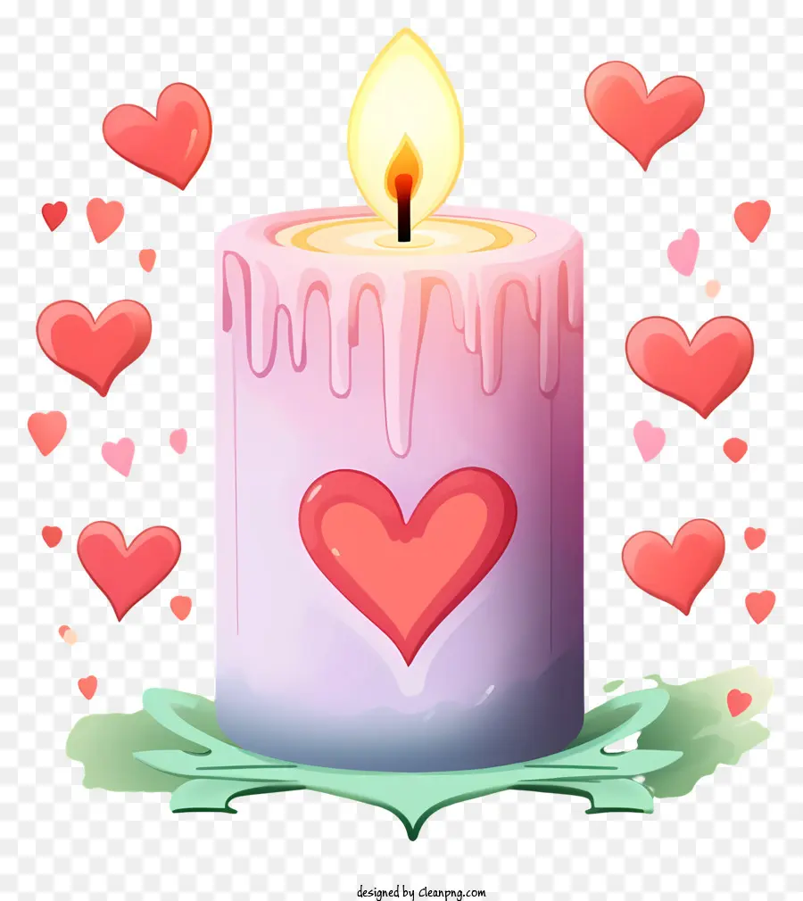 Vela Del Día De San Valentín Pastel，Vela Rosa PNG