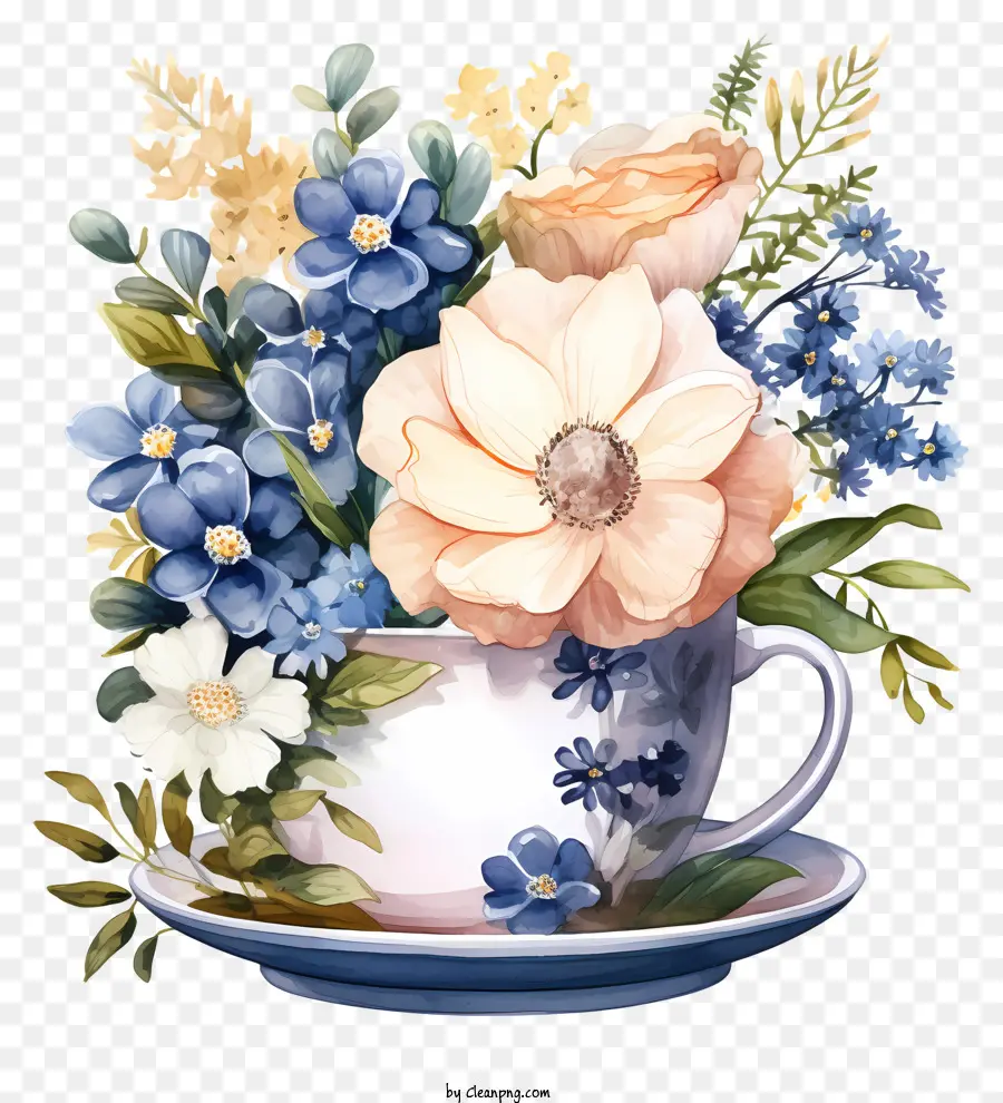 El Café De Las Flores，Cup Of Tea PNG