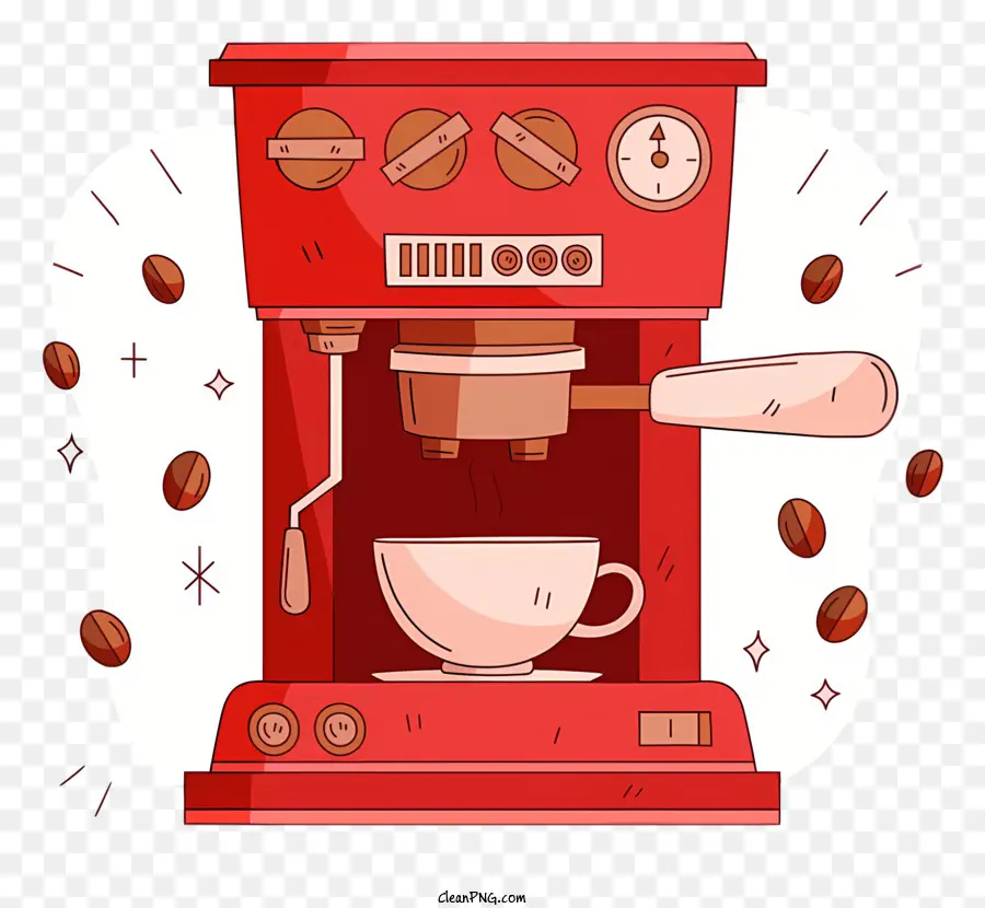 Café，Máquina De Café Espresso Rojo PNG