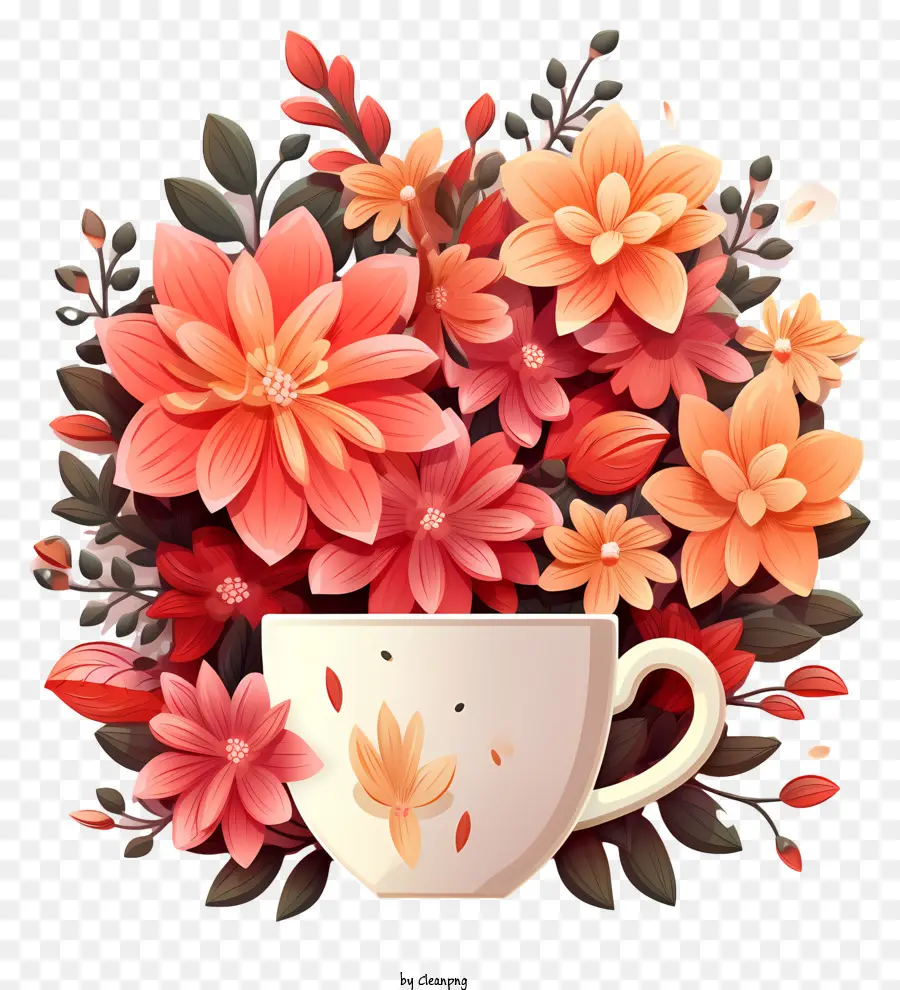 El Café De Las Flores，Cup Of Tea PNG