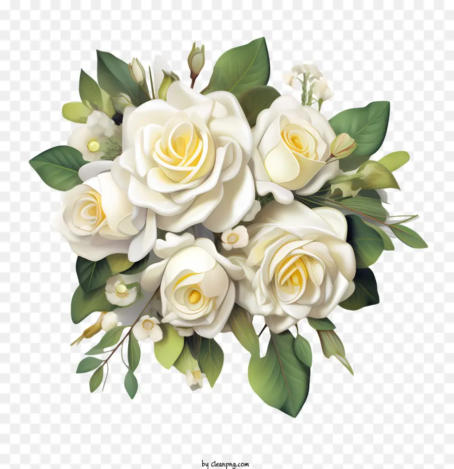 Flor De Rosa Blanca，Ramo PNG