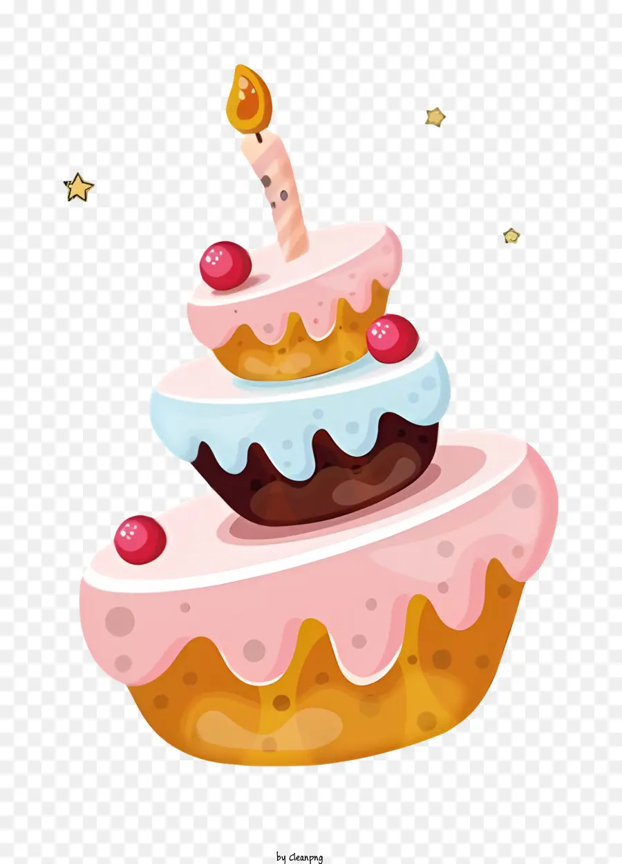 Pastel De Cumpleaños，Decoraciones De La Torta PNG