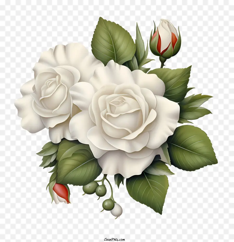 Flor De Rosa Blanca，Las Rosas Blancas PNG