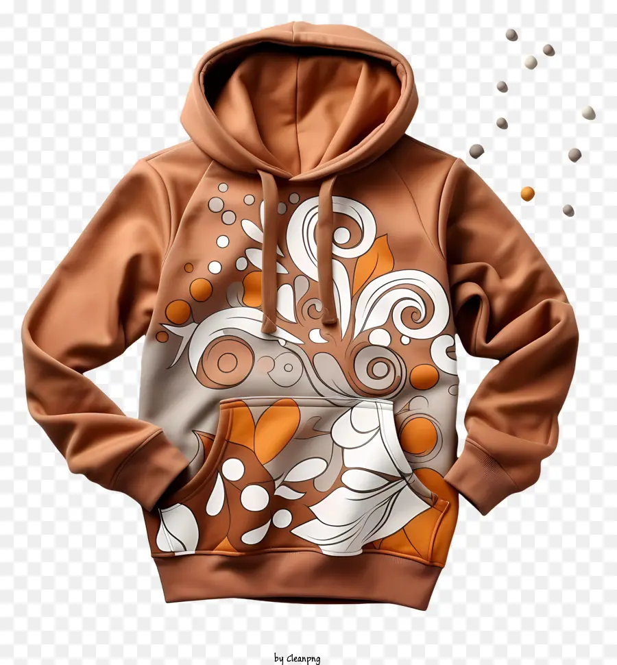 Sudadera，Sudadera Con Capucha Estampada Marrón PNG