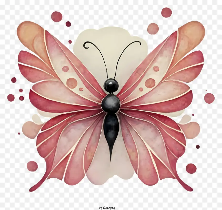 Dibujos Animados，Mariposa Rosa PNG